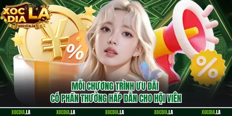Mỗi chương trình ưu đãi có phần thưởng hấp dẫn cho hội viên